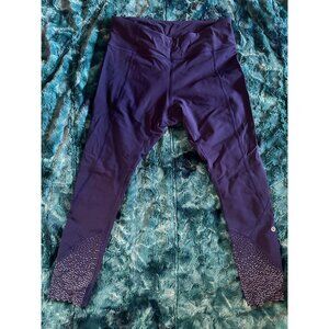 Lululemon Purple Crop Leggings Reflective Dots